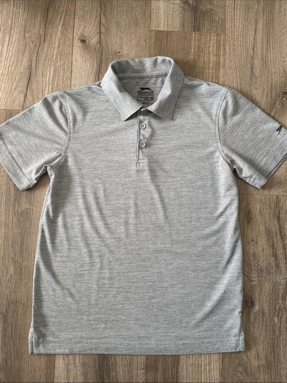 Slazenger Golf Boys Gray Polo Shirt Short Sleeve Size M (10/12)